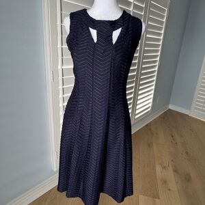 En Focus Navy Blue A-Line Dress Size 6